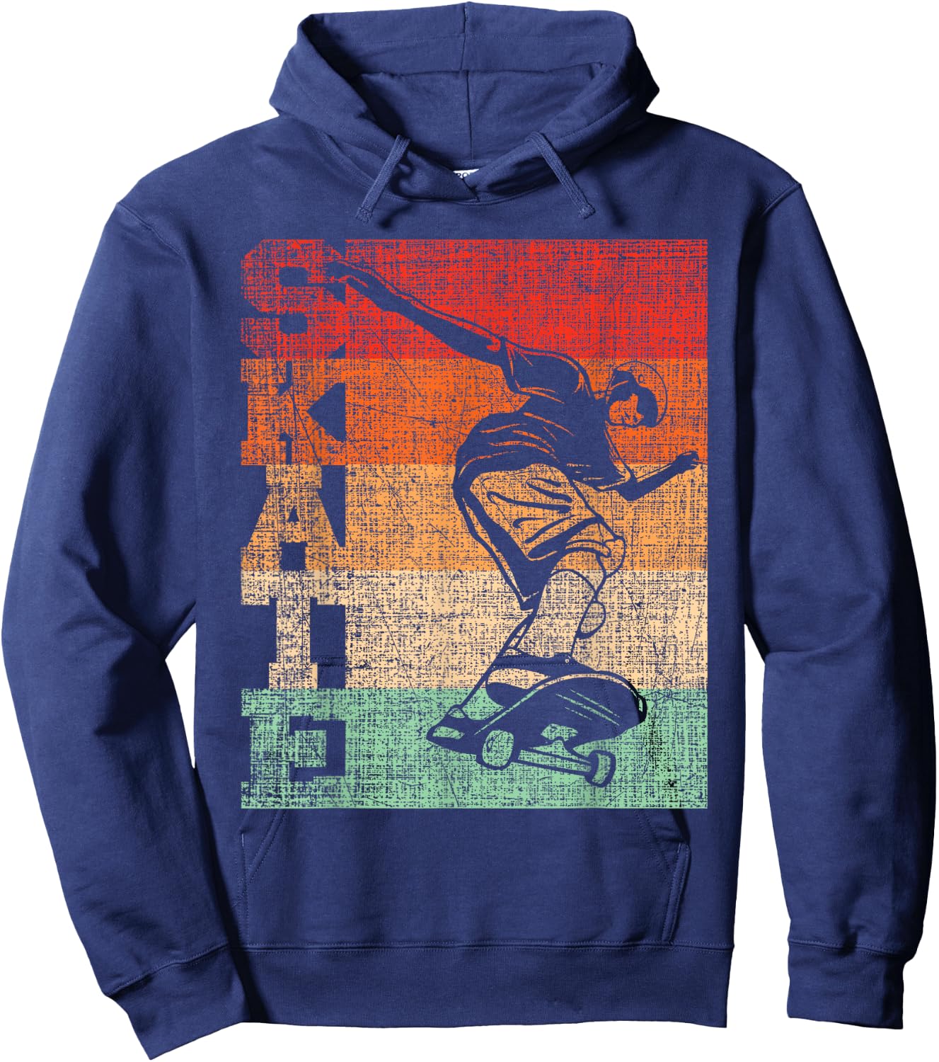 Retro Skate Skateboarder Skateboard Skateboarding Skater Hoodie - Hoodie | Navy