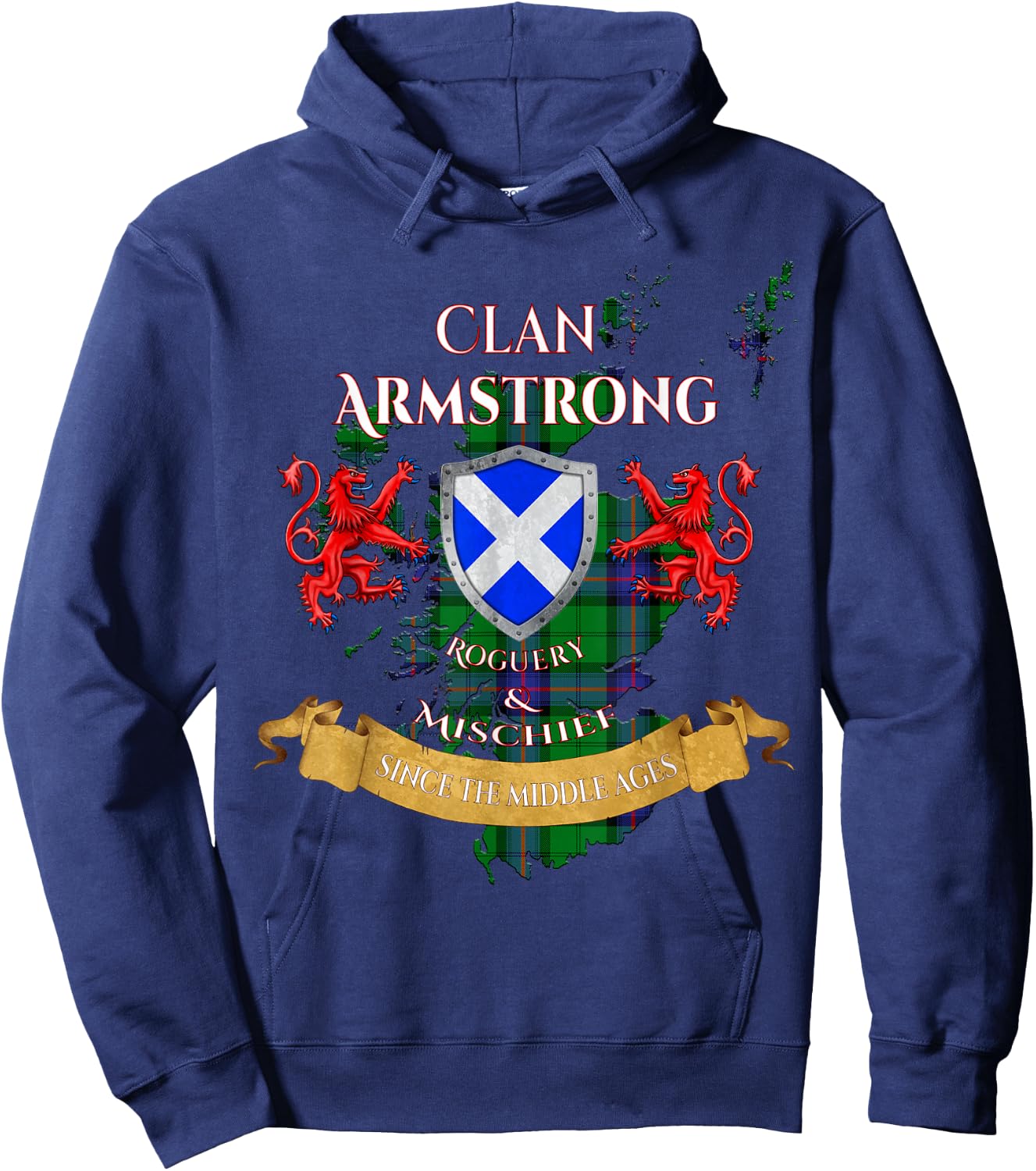 Armstrong Scottish Family Clan Middle Ages Mischief Hoodie - Hoodie | Navy