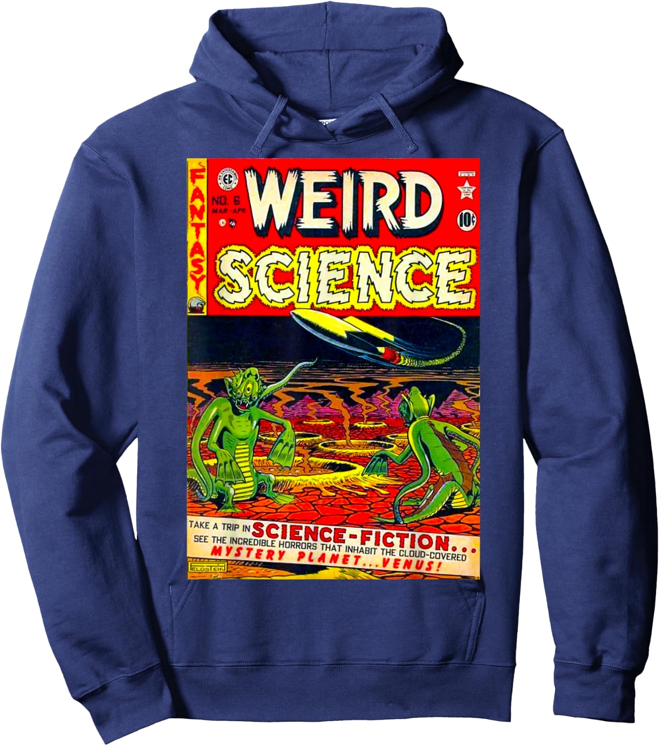 Funny Nerdy Weird Science Space Aliens Retro Comic Teacher Men Women Kids Hoodie - Hoodie | Navy