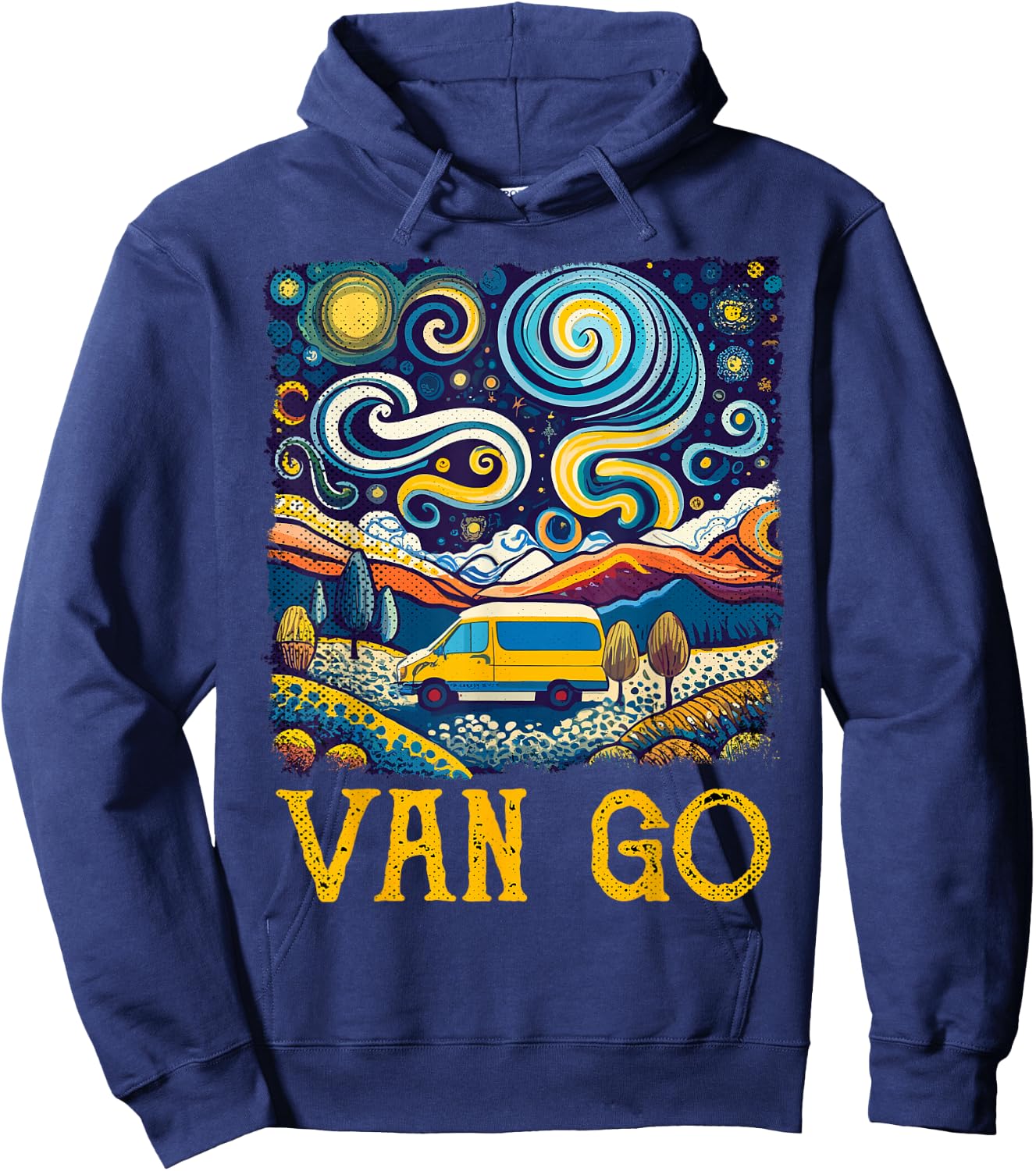 Retro Vintage Vanlife Accessories Funny Van Life Hoodie - Hoodie | Navy