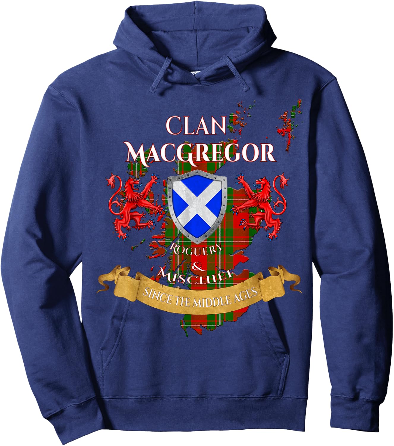 MacGregor Scottish Family Clan Middle Ages Mischief Hoodie - Hoodie | Navy