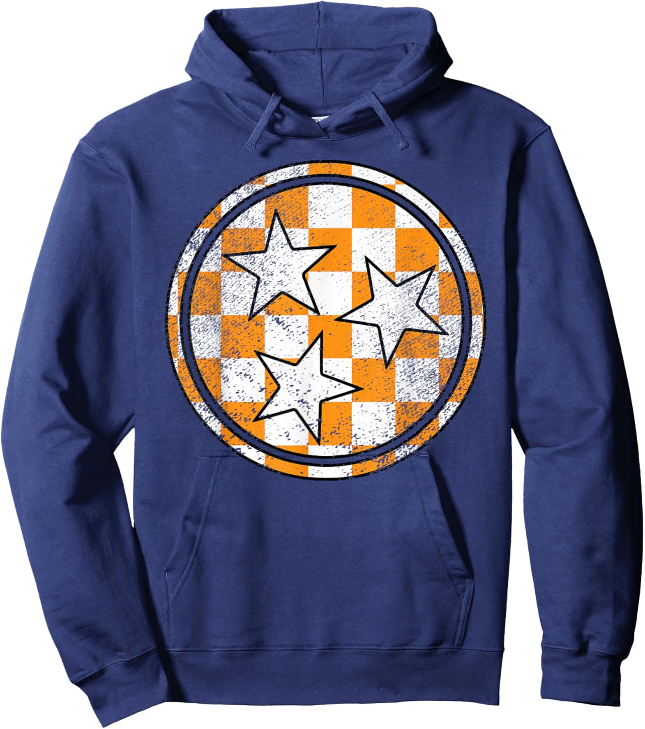 Volunteer State Orange and White Checkerboard Tennessee Hoodie - Hoodie | Navy