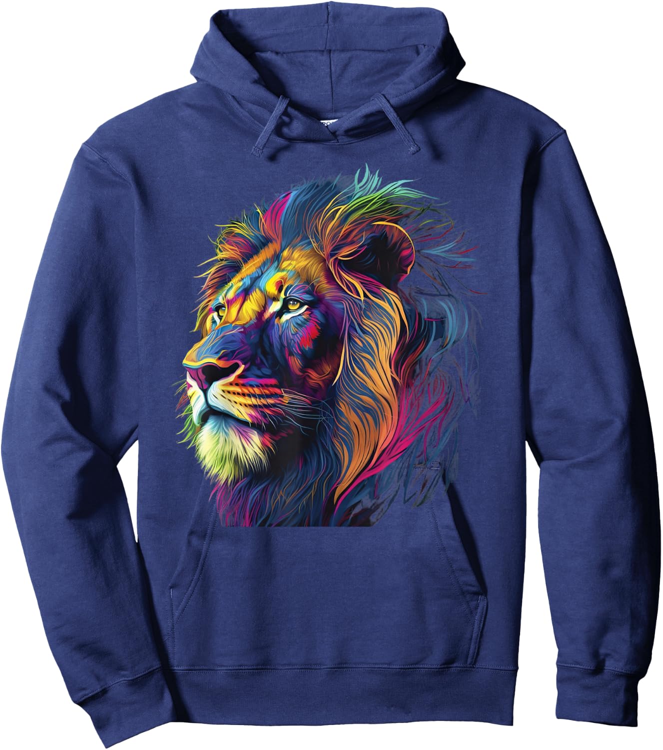 colorful lion head pop art for lover lions King of Animals Hoodie - Hoodie | Navy