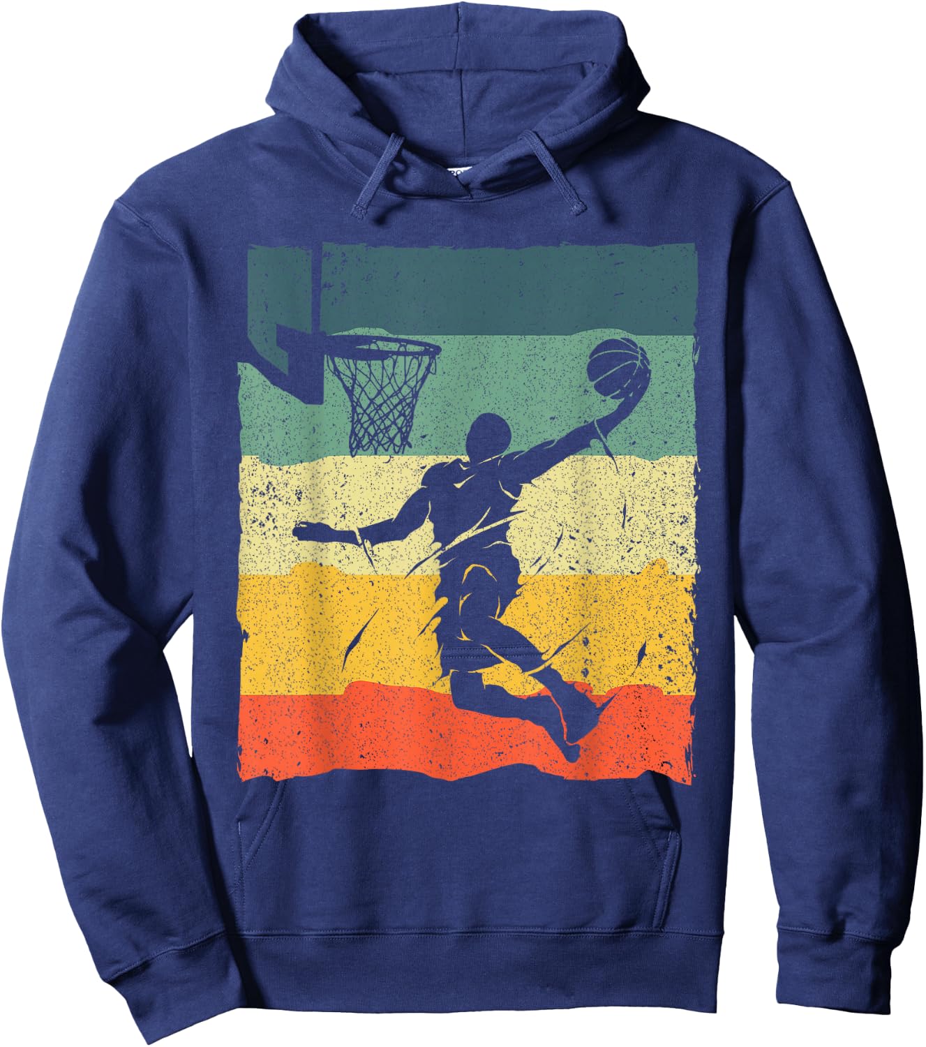 Cool Basketball Art Women Vintage Basketball Player Small Hoodie - Hoodie | Navy