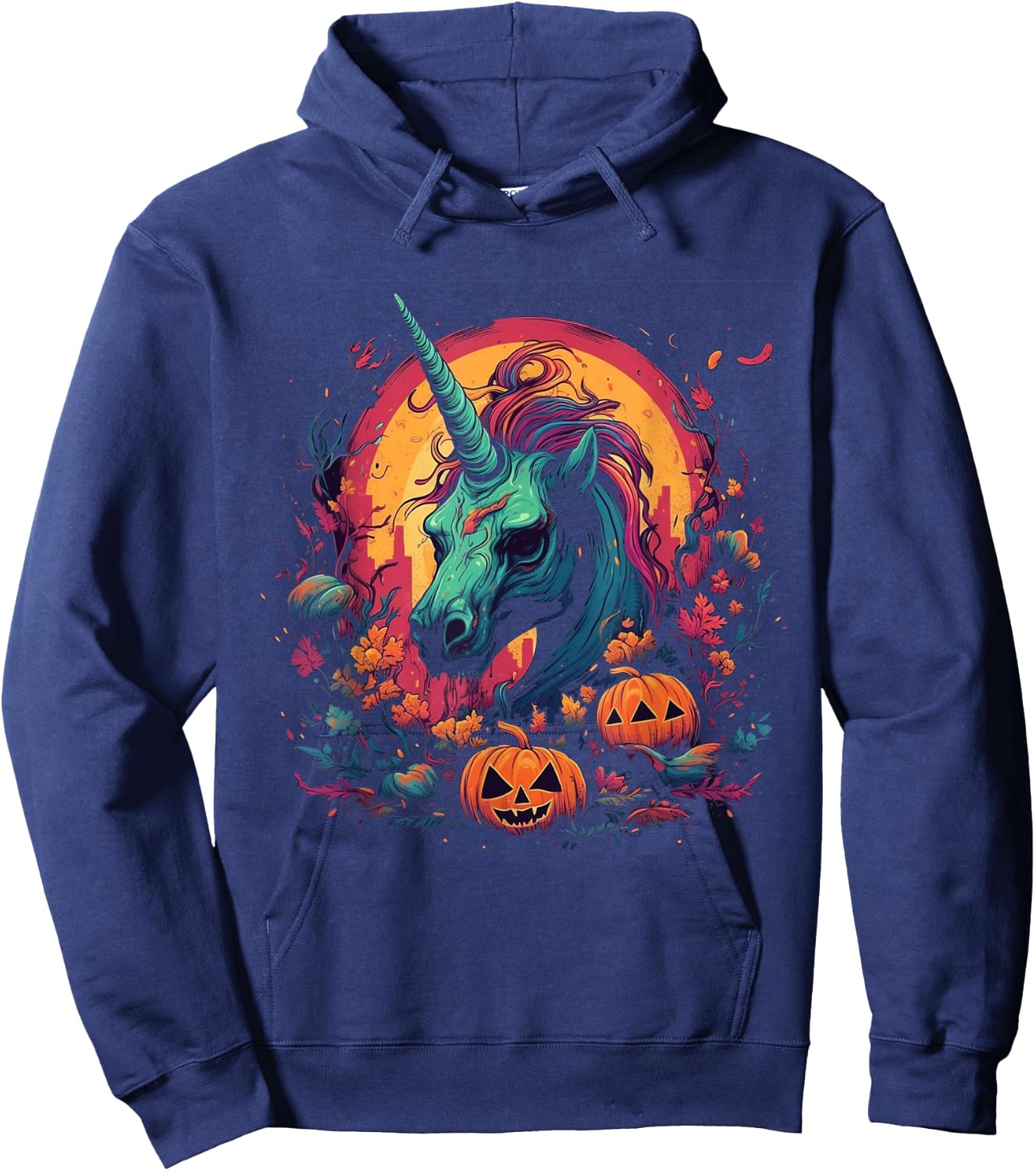 Zombie Unicorn Halloween Costume Magical Women Girls Hoodie - Hoodie | Navy