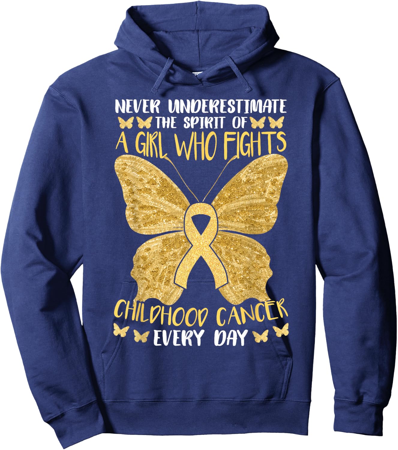 Childhood Cancer Girl Hoodie - Hoodie | Navy