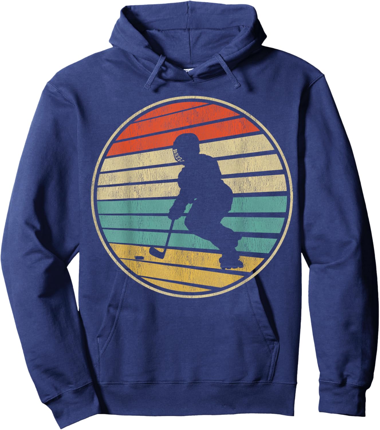 Roller Hockey Retro Vintage 70s 80s Rink Hockey Lovers Hoodie - Hoodie | Navy