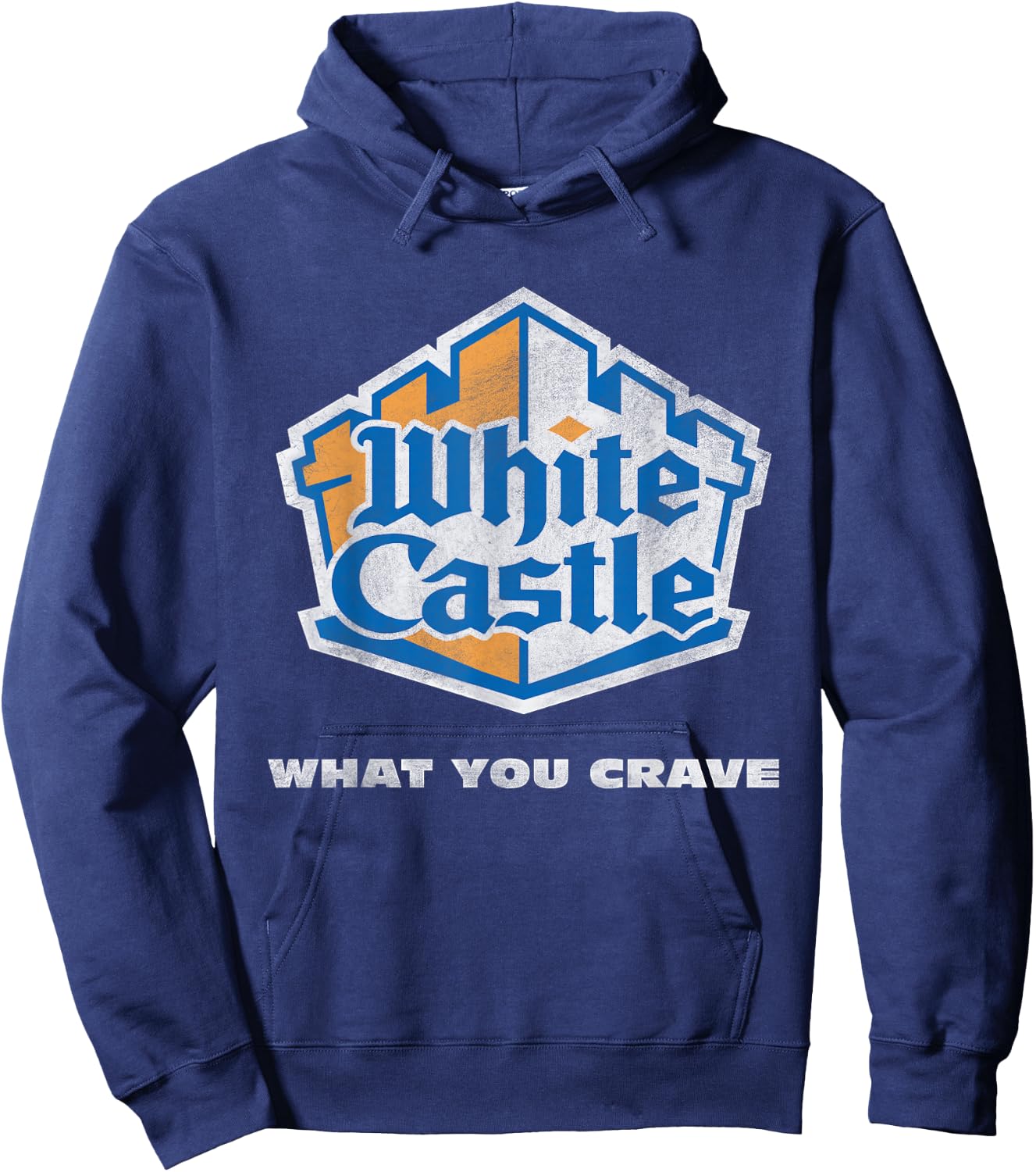 White Castle Distressed Logo Hoodie - Hoodie | Navy
