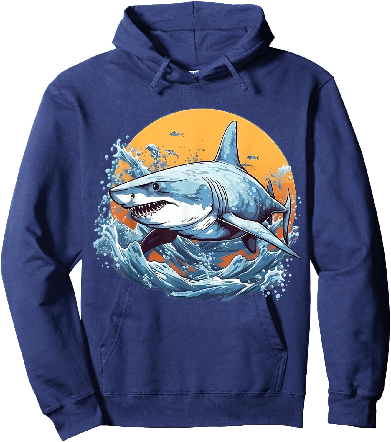 Retro Style Galapagos Shark Hoodie - Hoodie | Navy