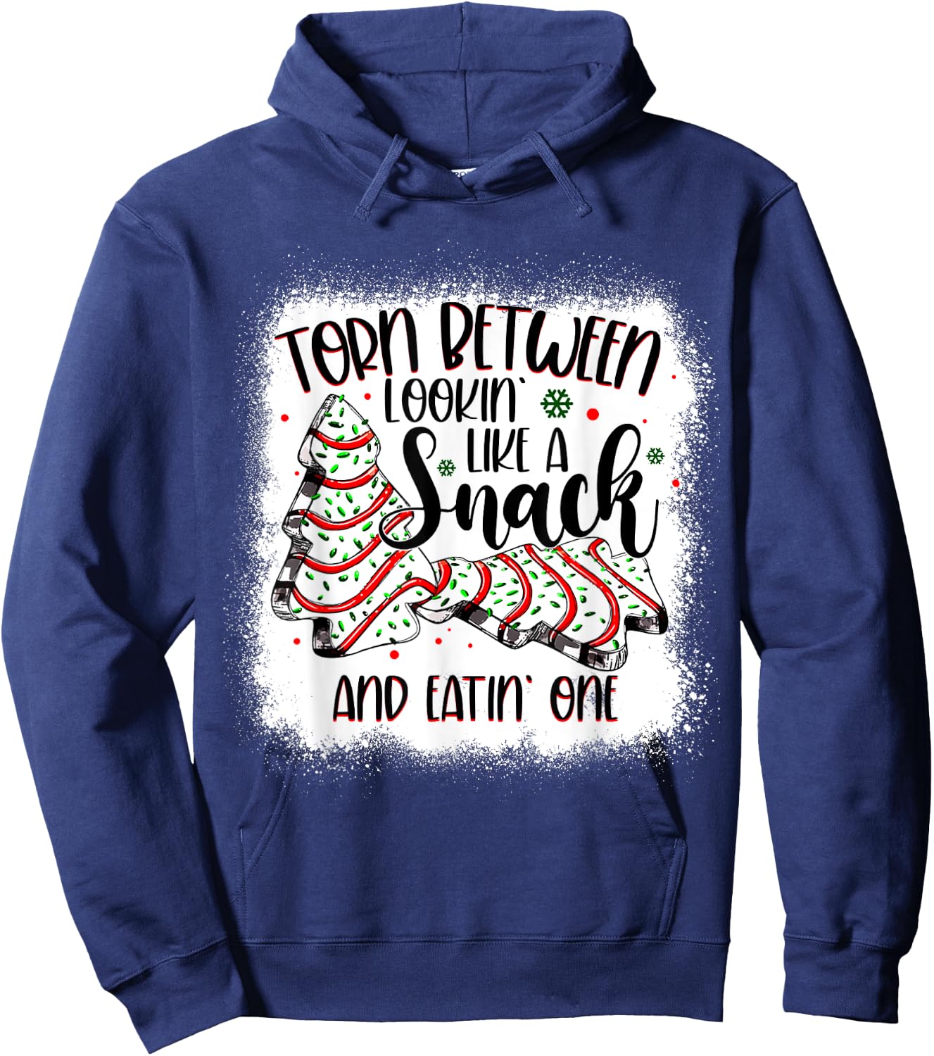 Christmas Tree Cake Torn Between Lookin Like a Snack Debbie Hoodie - Hoodie | Navy