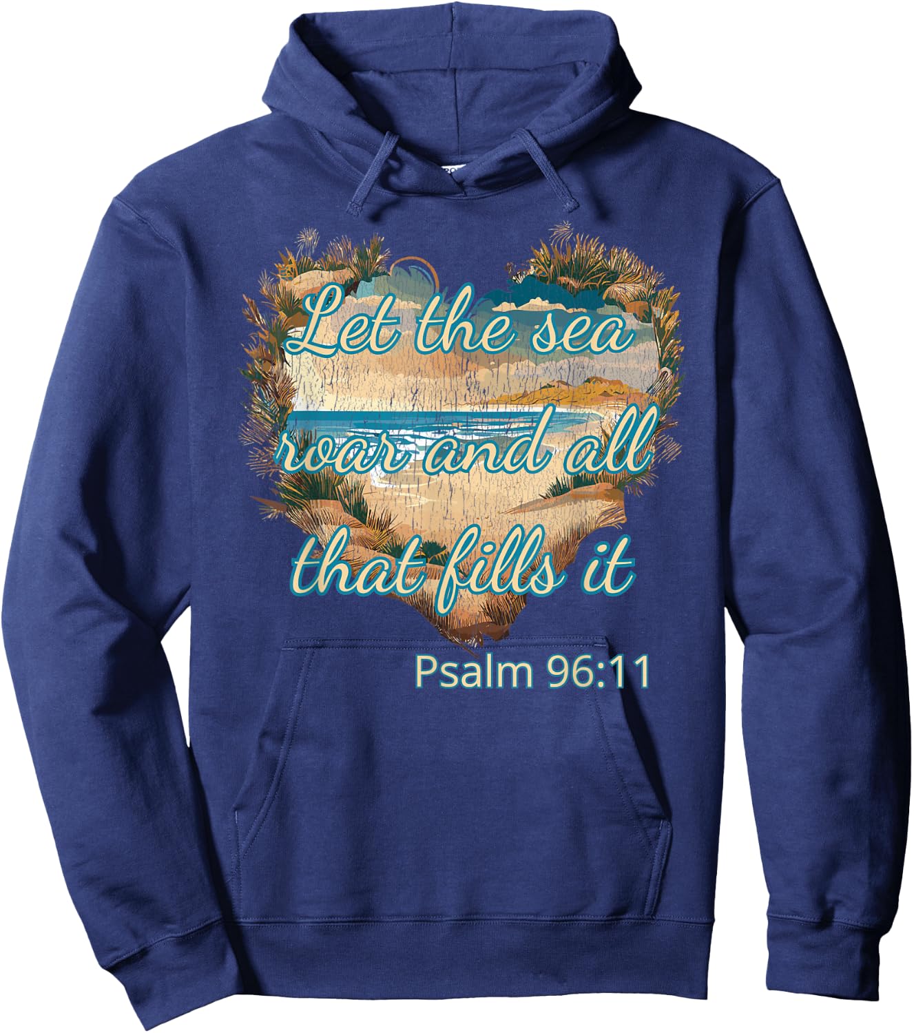 Beach Theme Christian Quotes Bible Verse Sayings Hoodie - Hoodie | Navy
