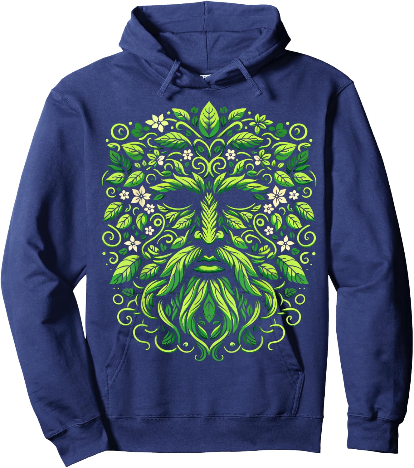 Jack Of The Wood Traditional Pagan Celtic Greenman Hoodie - Hoodie | Navy