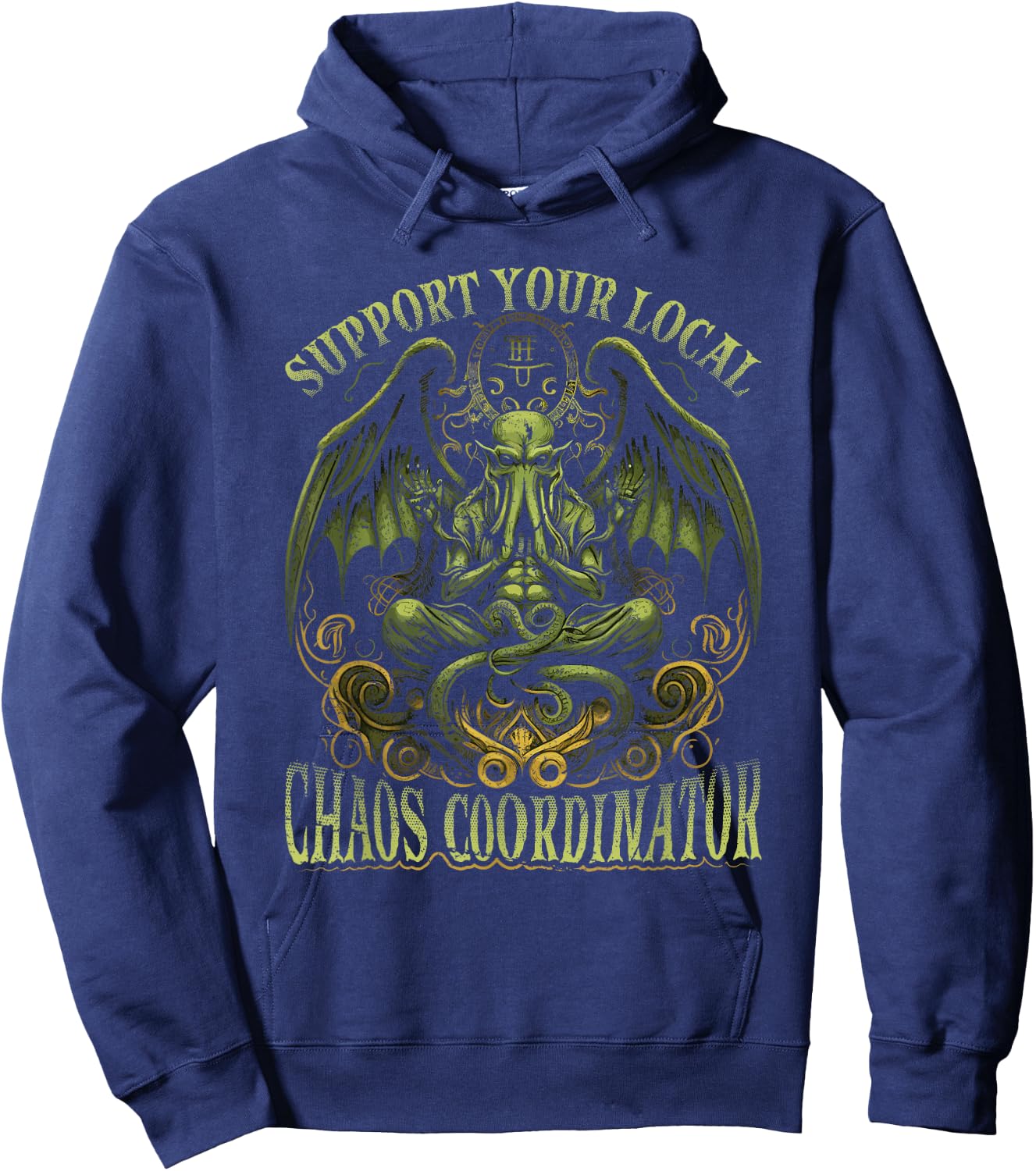 Cthulhu Chaos Coordinator, Cosmic Horror Cthulhu Hoodie - Hoodie | Navy