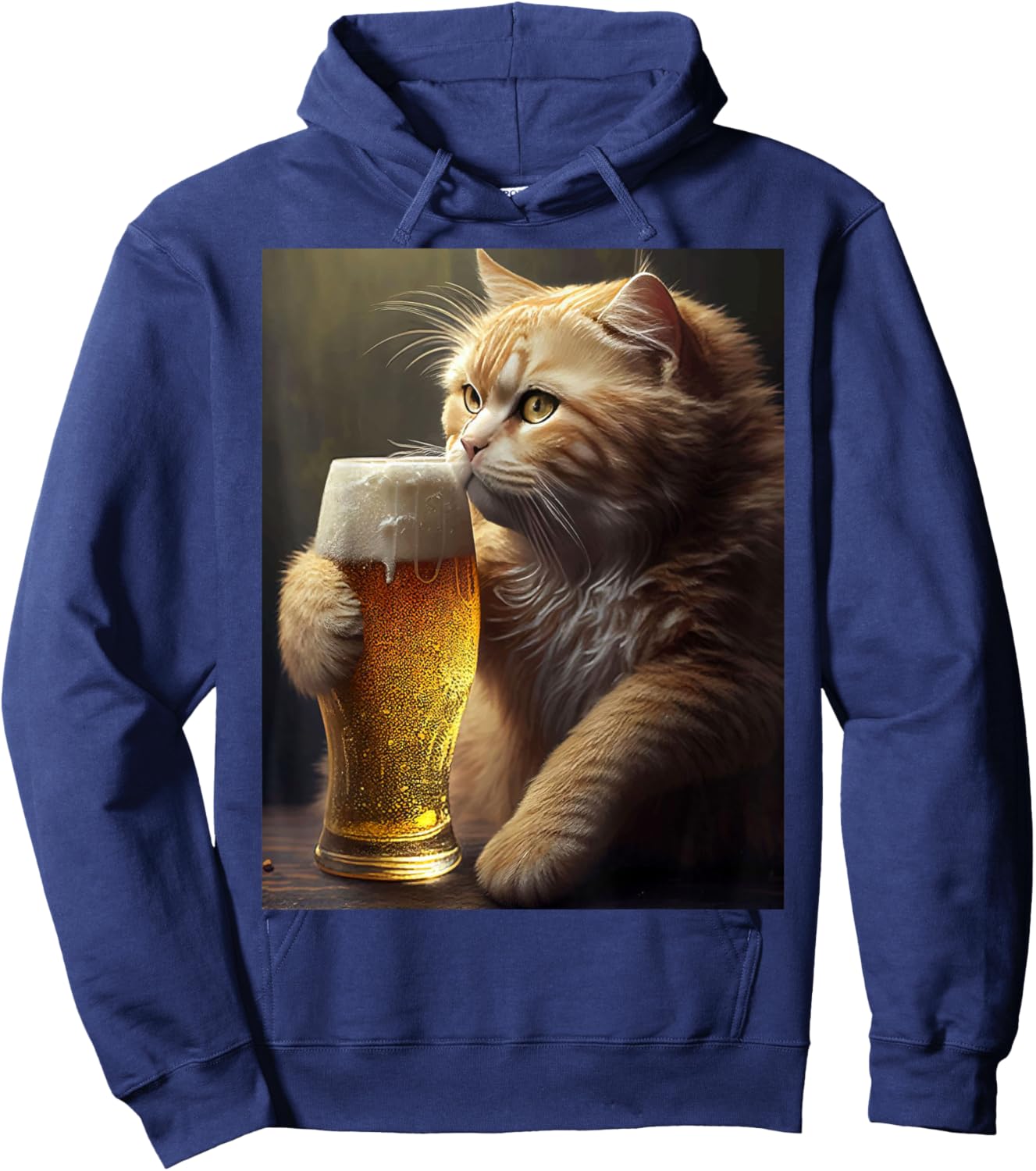 Funny Cat Cats And Beer Hoodie - Hoodie | Navy