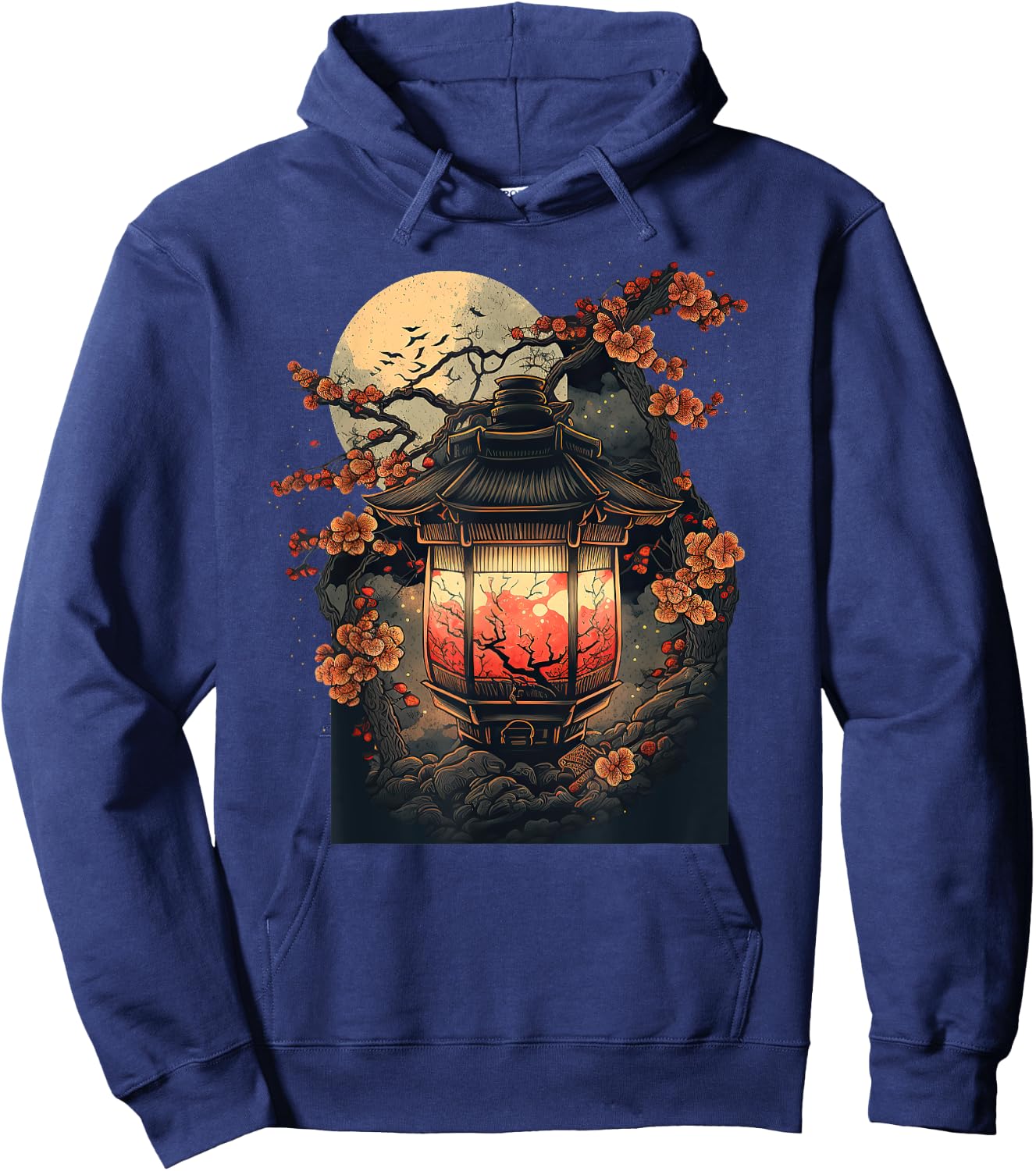 Japanese Pagoda Lantern Japan Art Sakura Blossom Zen Art Hoodie - Hoodie | Navy