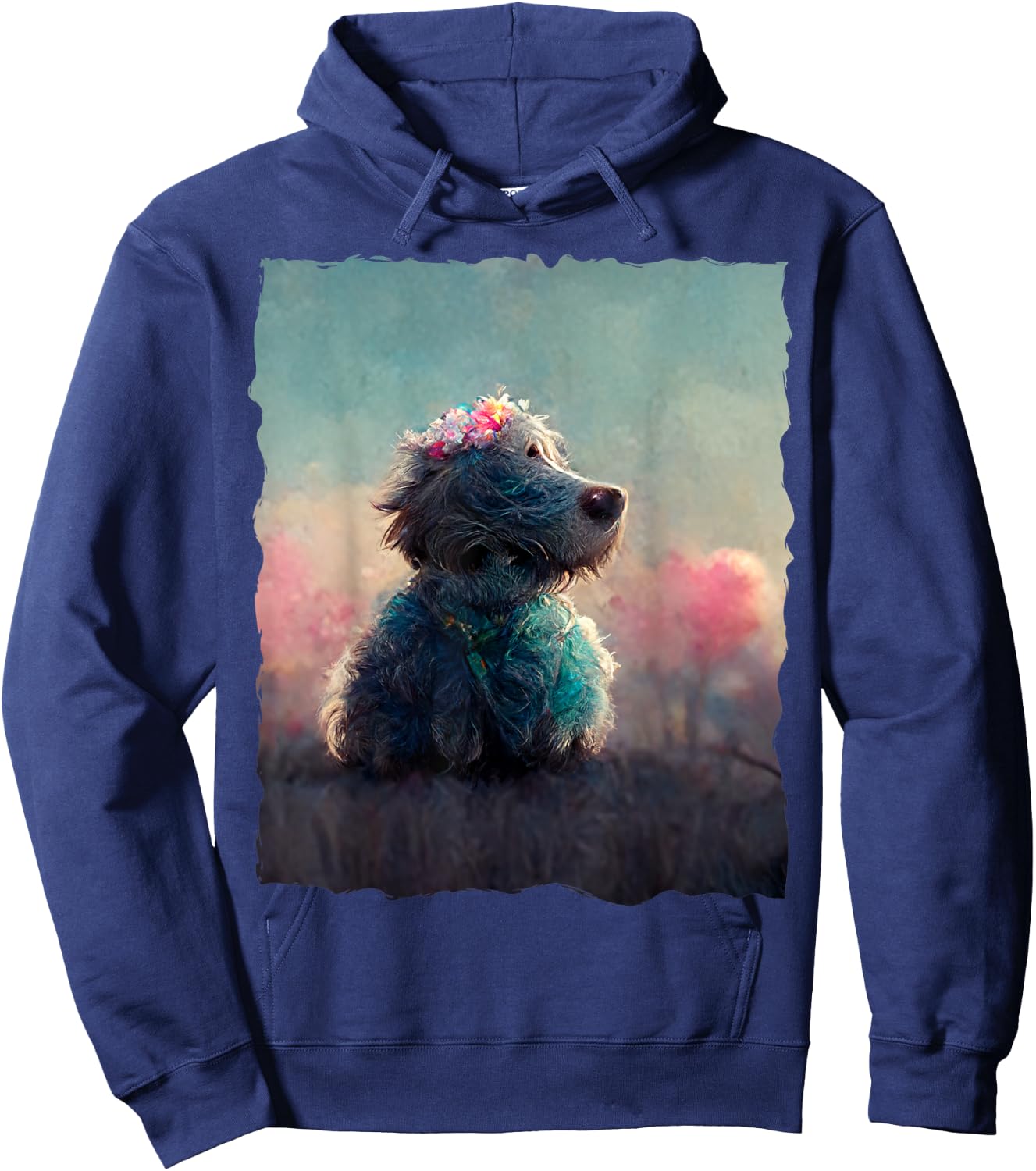 Funny Cute Fluffy Dog Hoodie - Hoodie | Navy