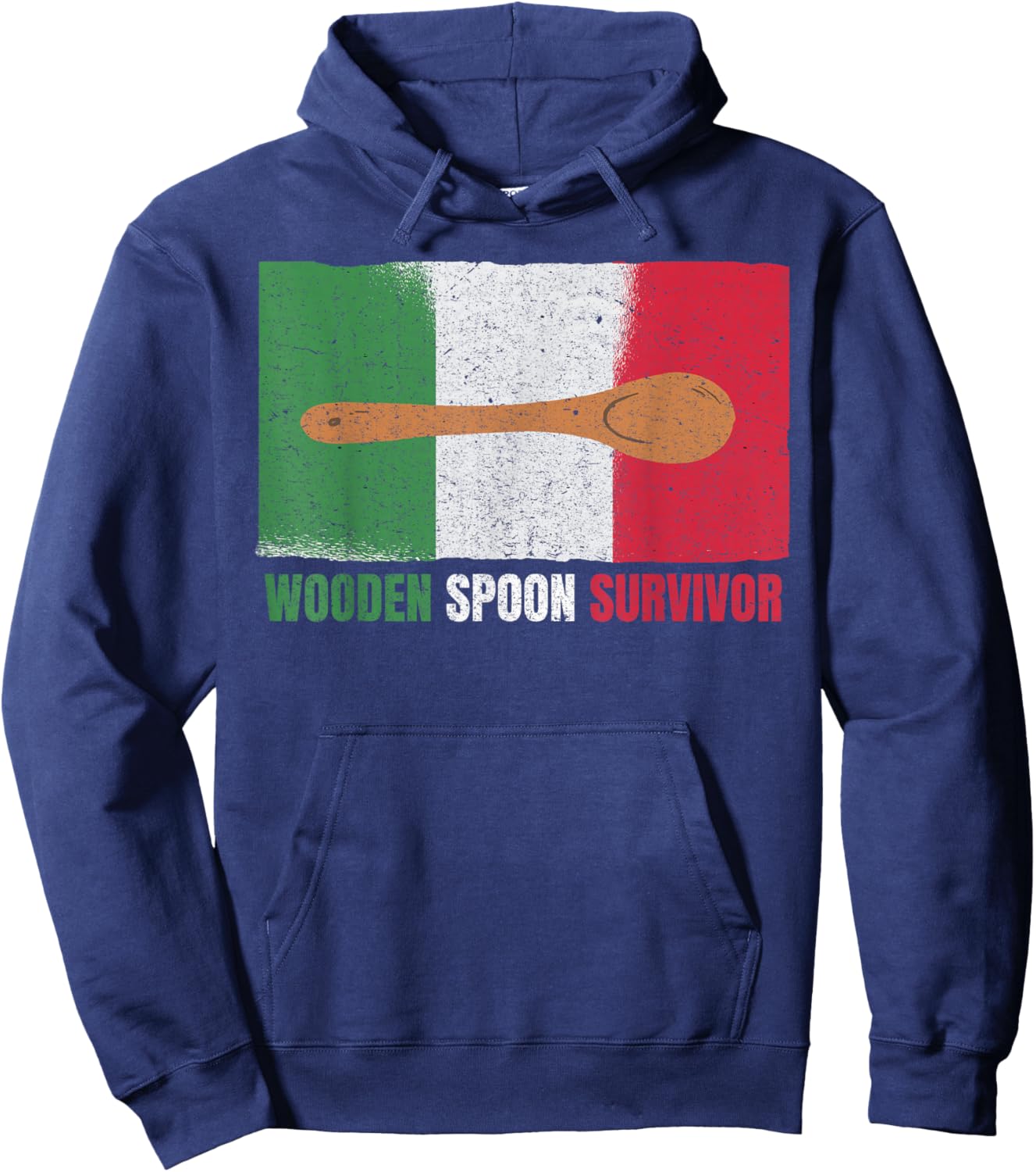 Funny "wooden spoon survivor" - Italian Hoodie - Hoodie | Navy