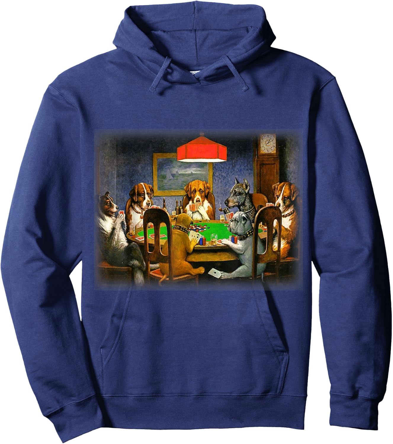 Dogs Playing Poker | A Friend in Need | Funny Dog Lover Art Hoodie - Hoodie | Navy