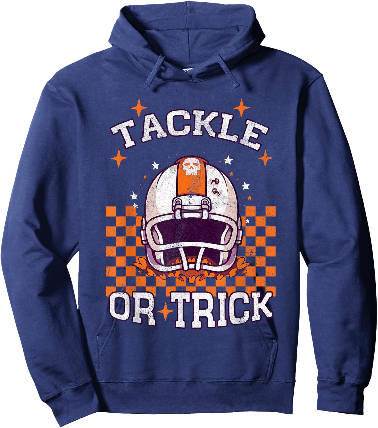 Tackle Football Halloween Spooky Sports Boys Kid Hoodie - Hoodie | Navy