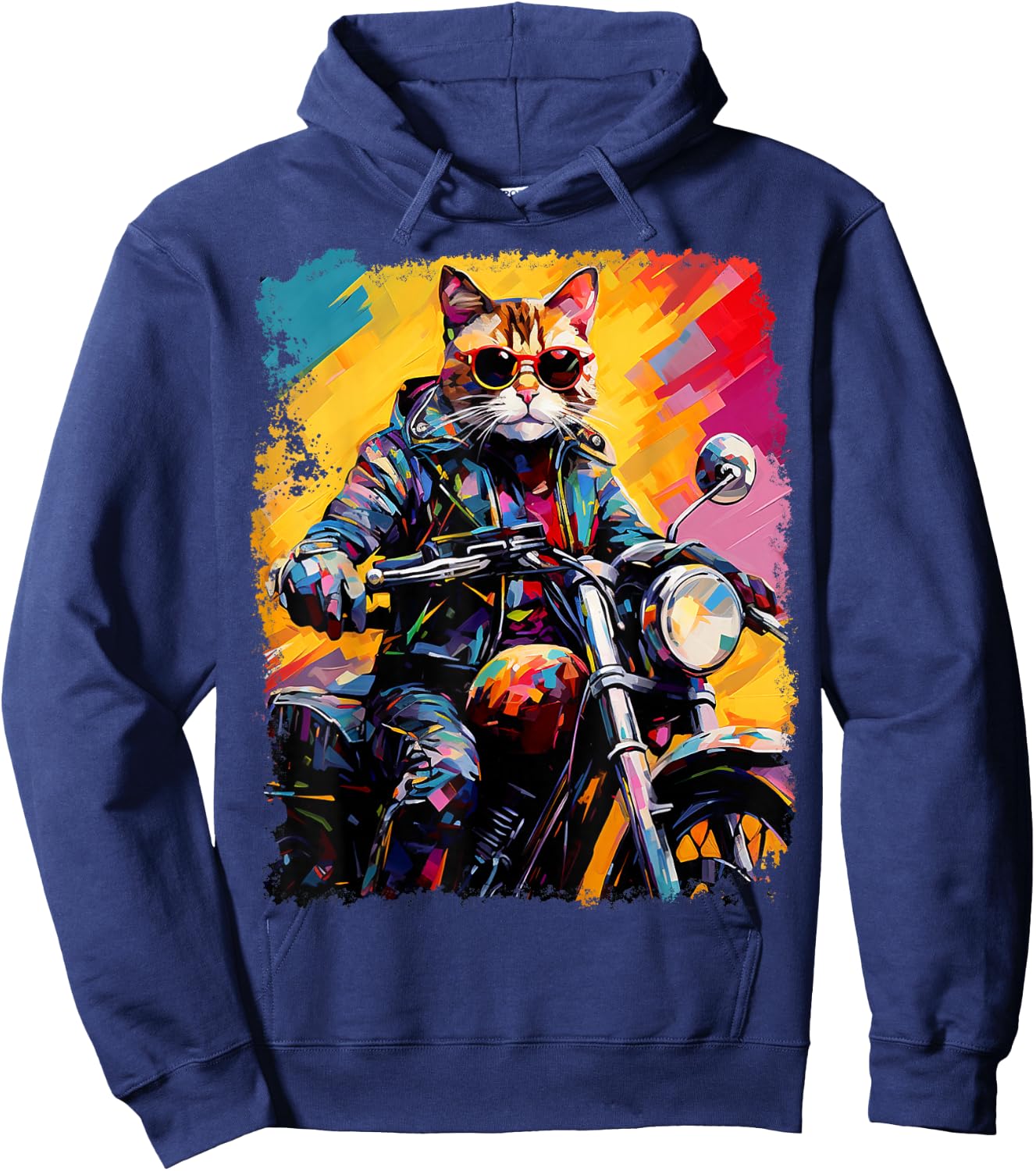 Cat on Motorcycle Women Hoodie - Hoodie | Navy