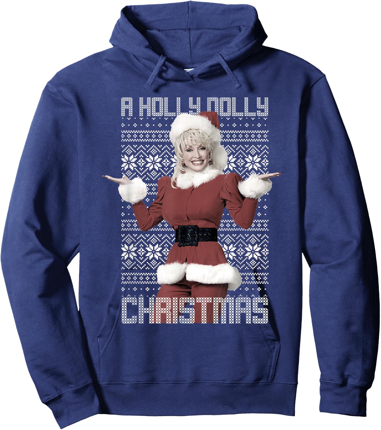 Dolly Parton Christmas Sweater Hoodie - Hoodie | Navy
