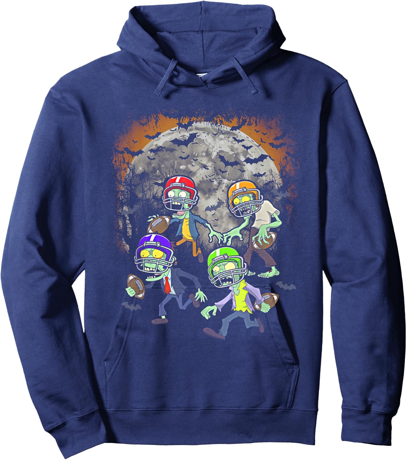 Football Zombie Player Halloween Spooky Football Team Sport Hoodie - Hoodie | Navy