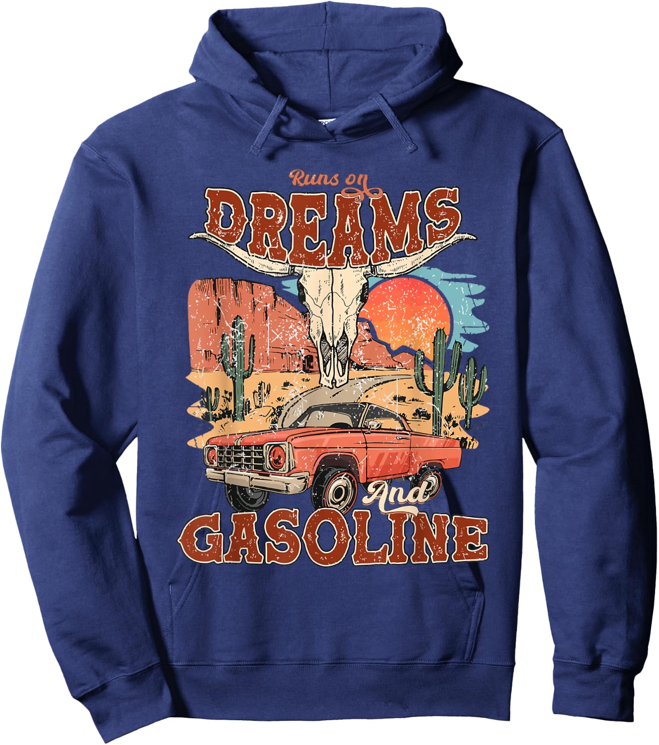 Runs On Dreams And Gasoline | I Got A Heart Like A Truck Hoodie - Hoodie | Navy