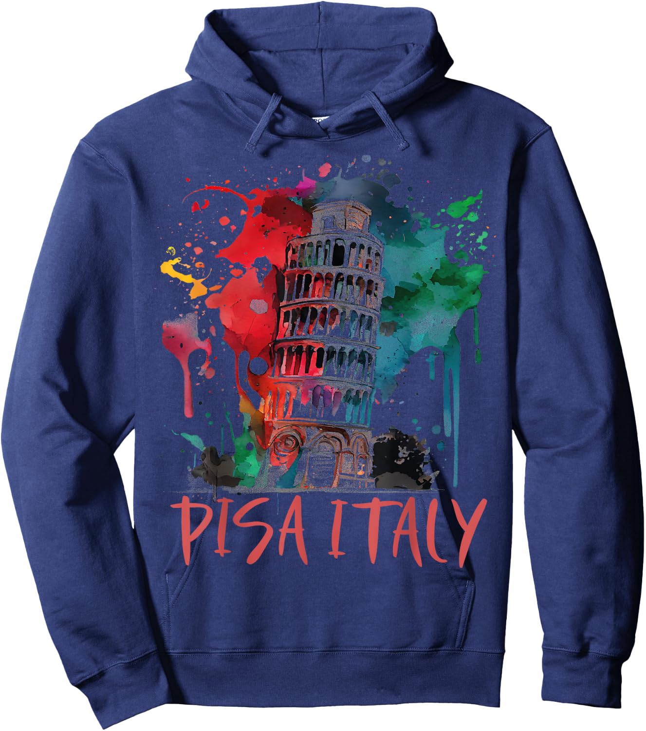 Italy Landmark Pisa Tower Tuscany Leaning Tower of Pisa Hoodie - Hoodie | Navy