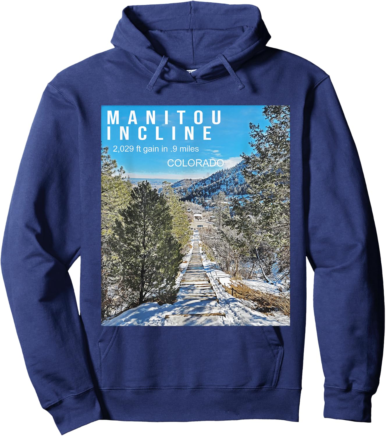 Manitou Springs Incline Gifts for Colorado Hiking Hoodie - Hoodie | Navy