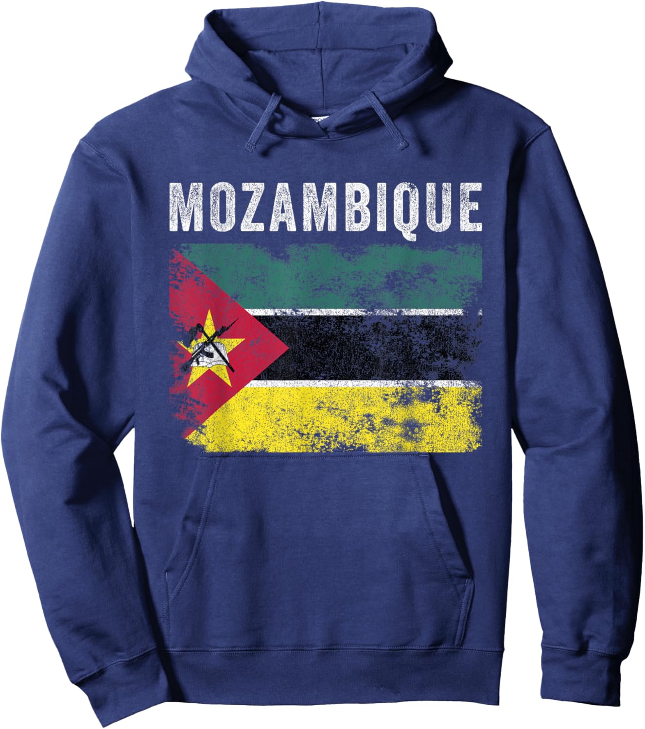 Mozambique Flag Distressed - Men Women - Mozambican Flag Hoodie - Hoodie | Navy