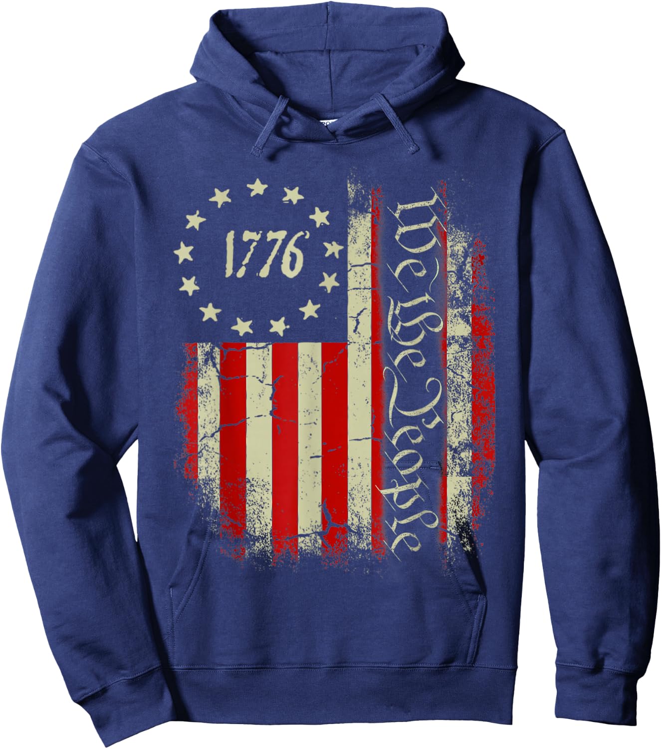 USA US Flag Patriotic 4th of July America Hoodie - Hoodie | Navy