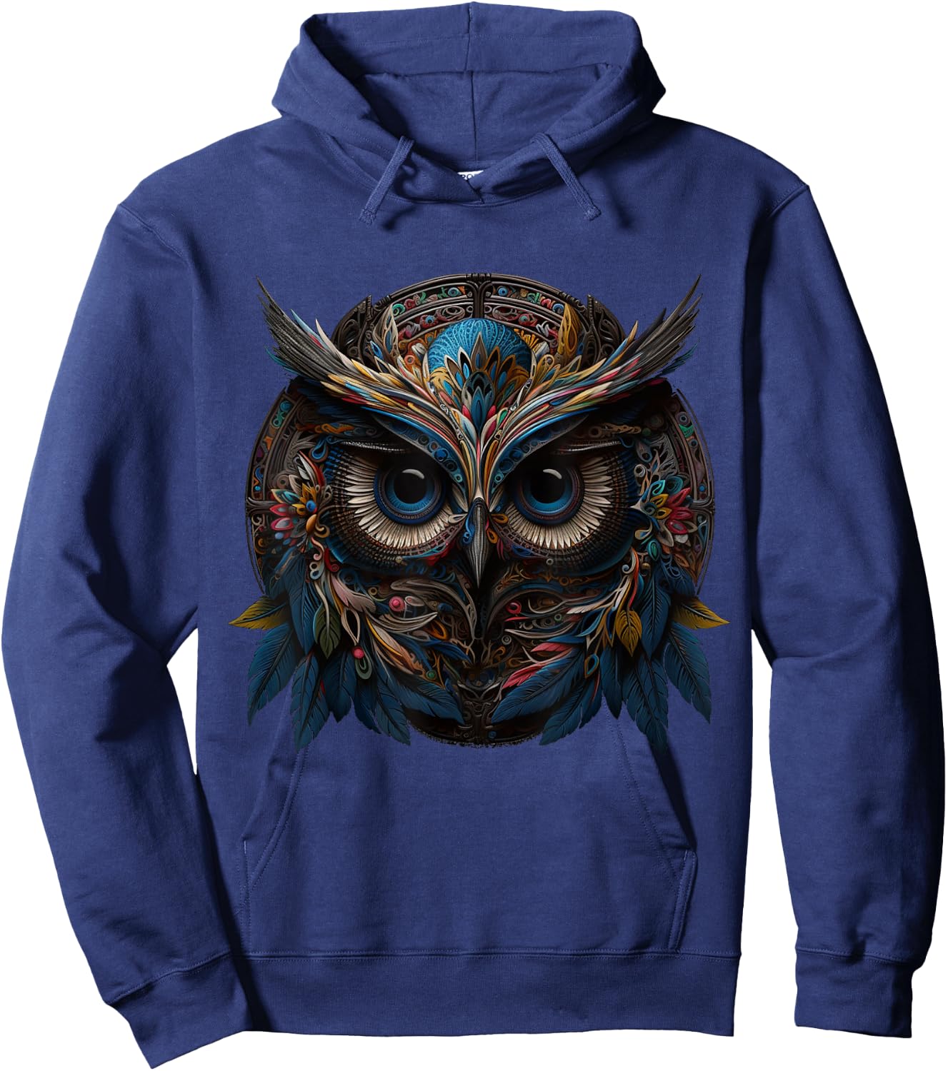 Owl artwork animal lovers - bird art animal owl Hoodie - Hoodie | Navy