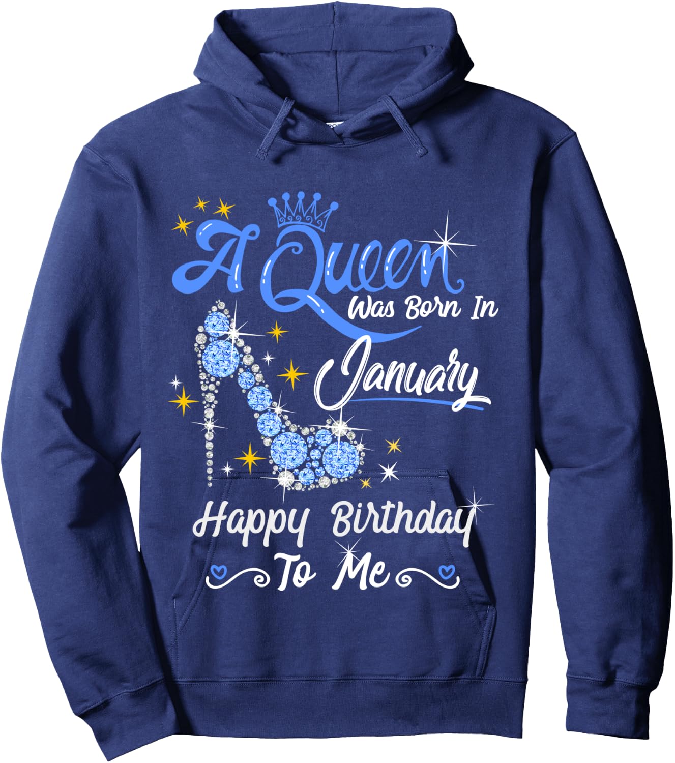 A Queen Was Born in January Gifts January Birthday Girl Hoodie - Hoodie | Navy