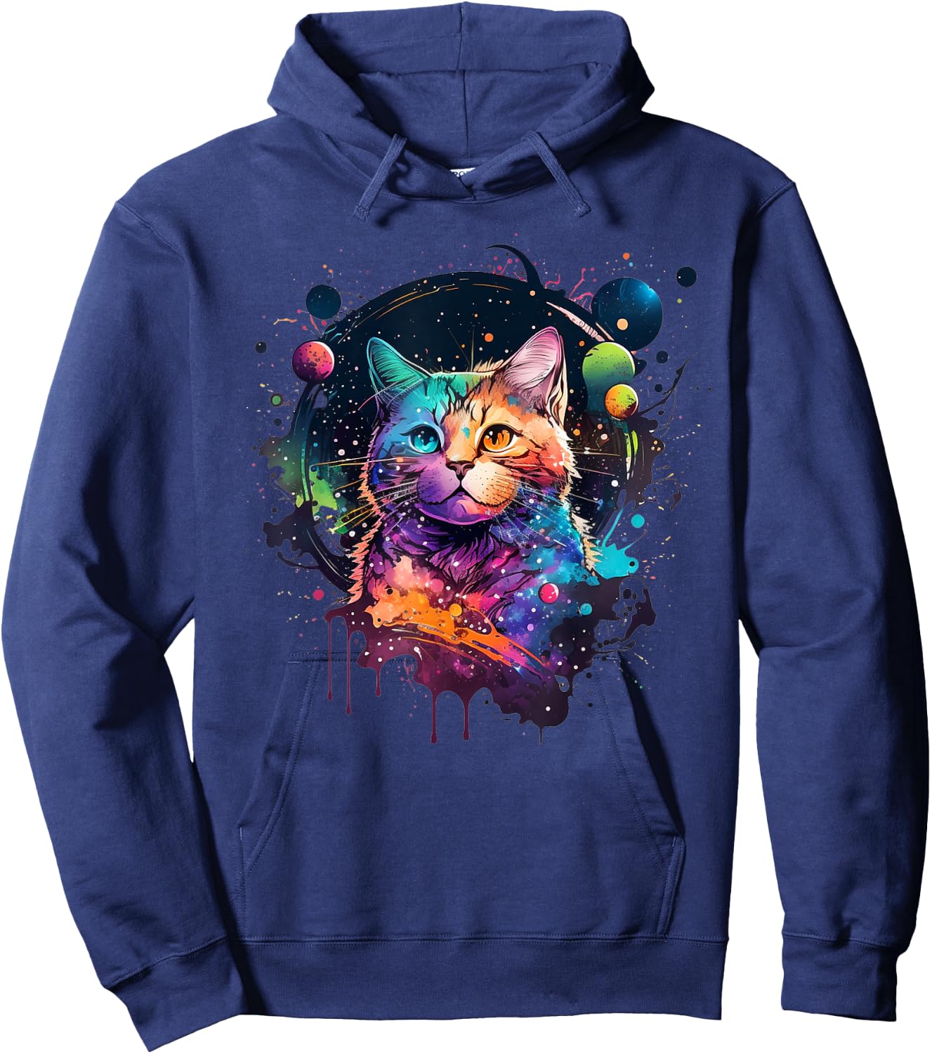 Cat Space Cat Galaxy Kitten Space Kitten Cat Women Kids Hoodie - Hoodie | Navy