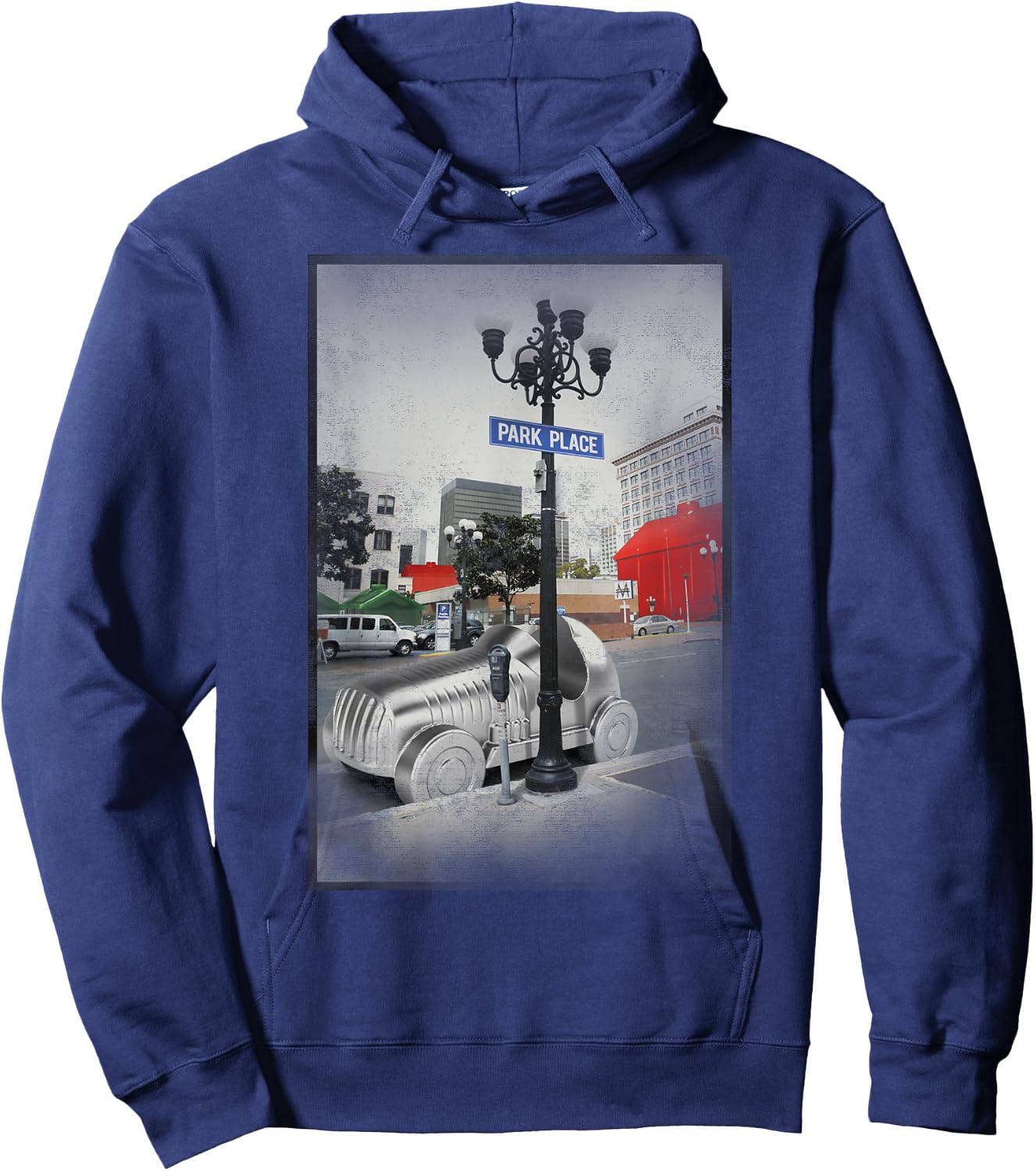 Monopoly Game Piece Car Park Place Vintage Picture Poster Hoodie - Hoodie | Navy
