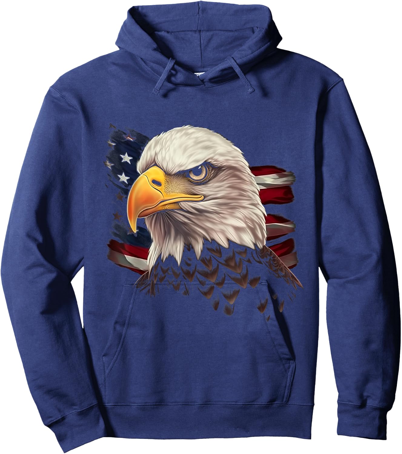 American Bald Eagle American Flag USA Bald Eagle Hoodie - Hoodie | Navy