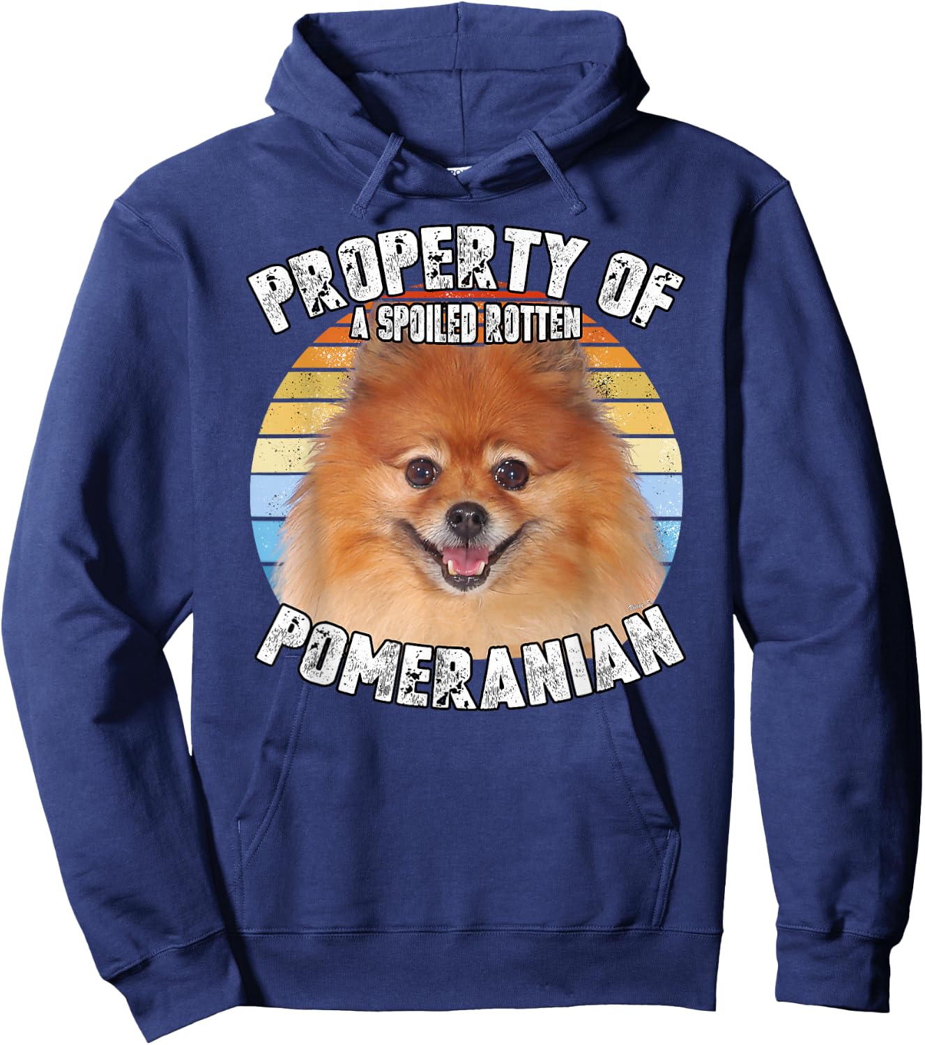 Pomeranian Property Of Retro Hoodie - Hoodie | Navy