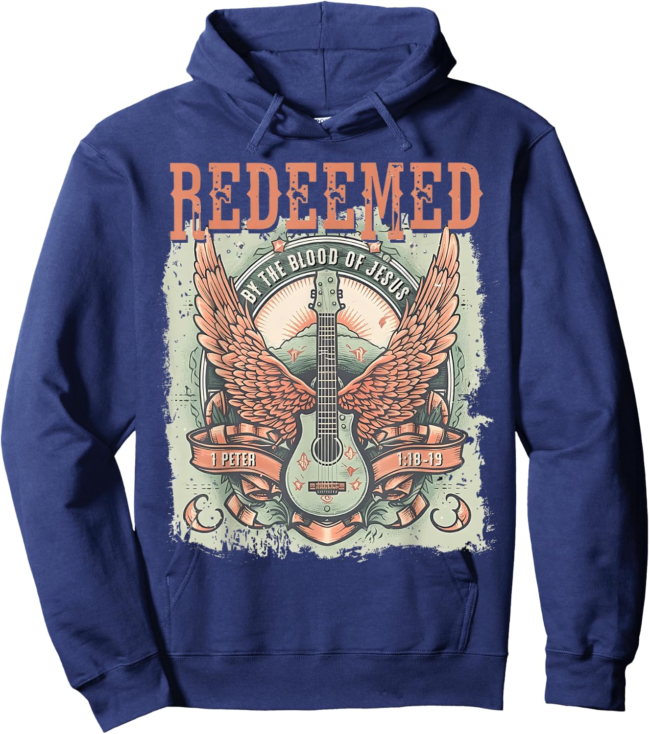 Redeemed by The Blood of Jesus Hoodie - Hoodie | Navy