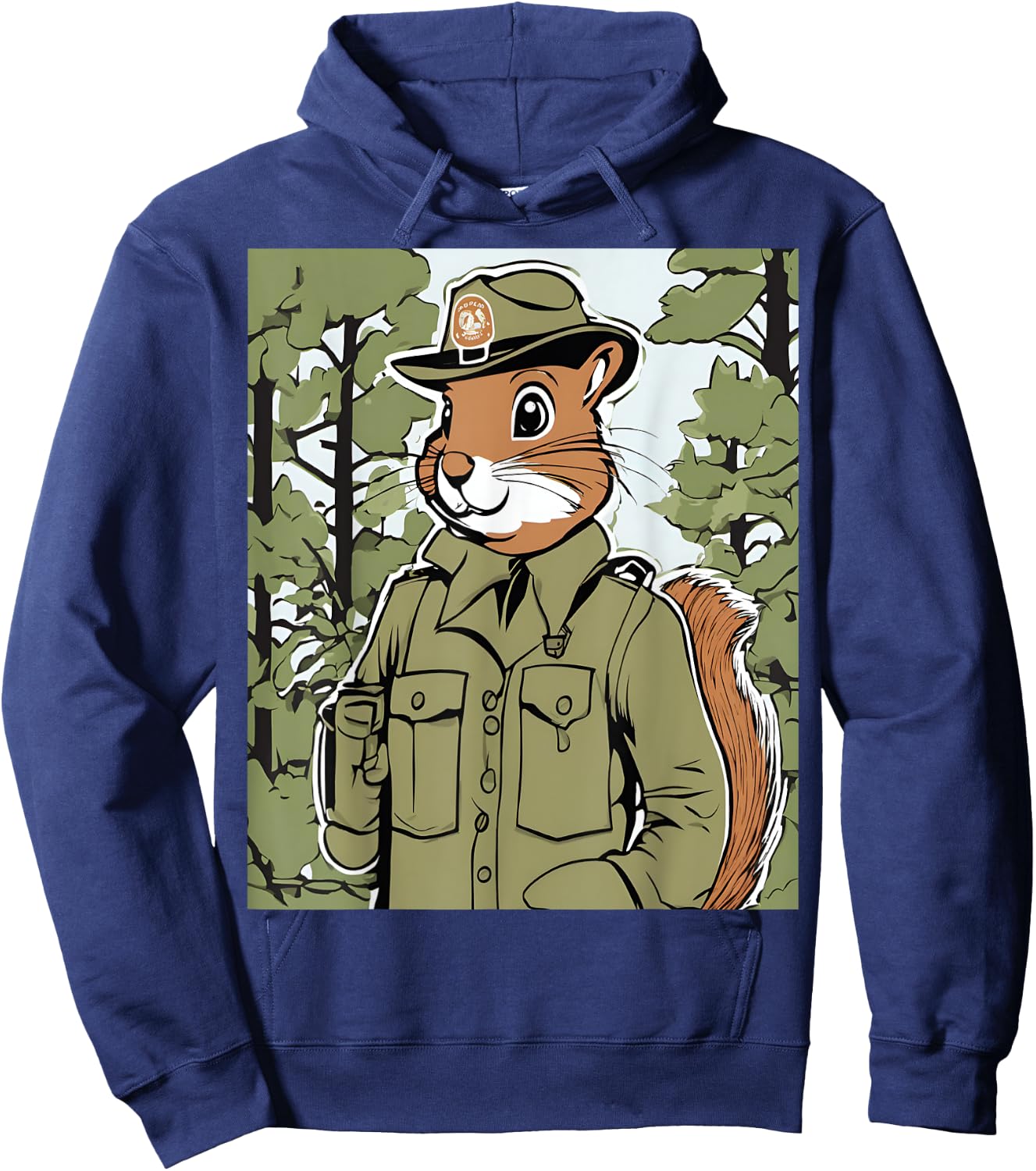 Squirrel Park Ranger Forest Protector Wildlife Hoodie - Hoodie | Navy