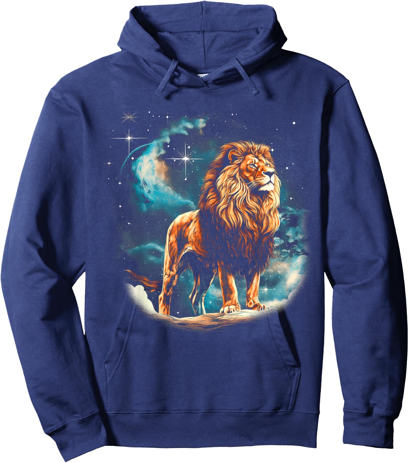 Starry Sky Proud Lion Male Hoodie - Hoodie | Navy