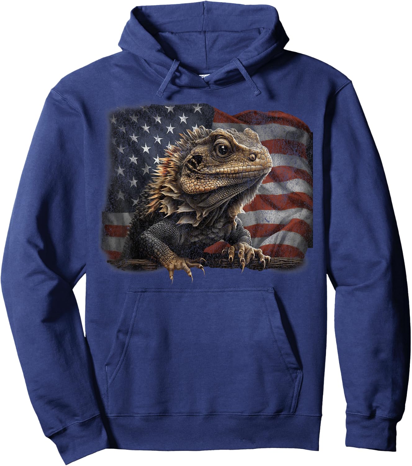 Bearded Dragon USA American Flag 4th of July Lizard Gifts Hoodie - Hoodie | Navy