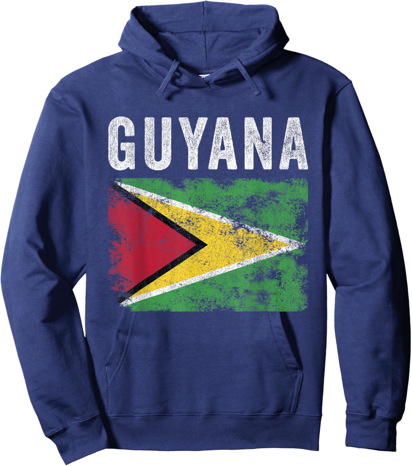 Guyana Flag Distressed - Men Women Kids - Guyanese Flag Hoodie - Hoodie | Navy