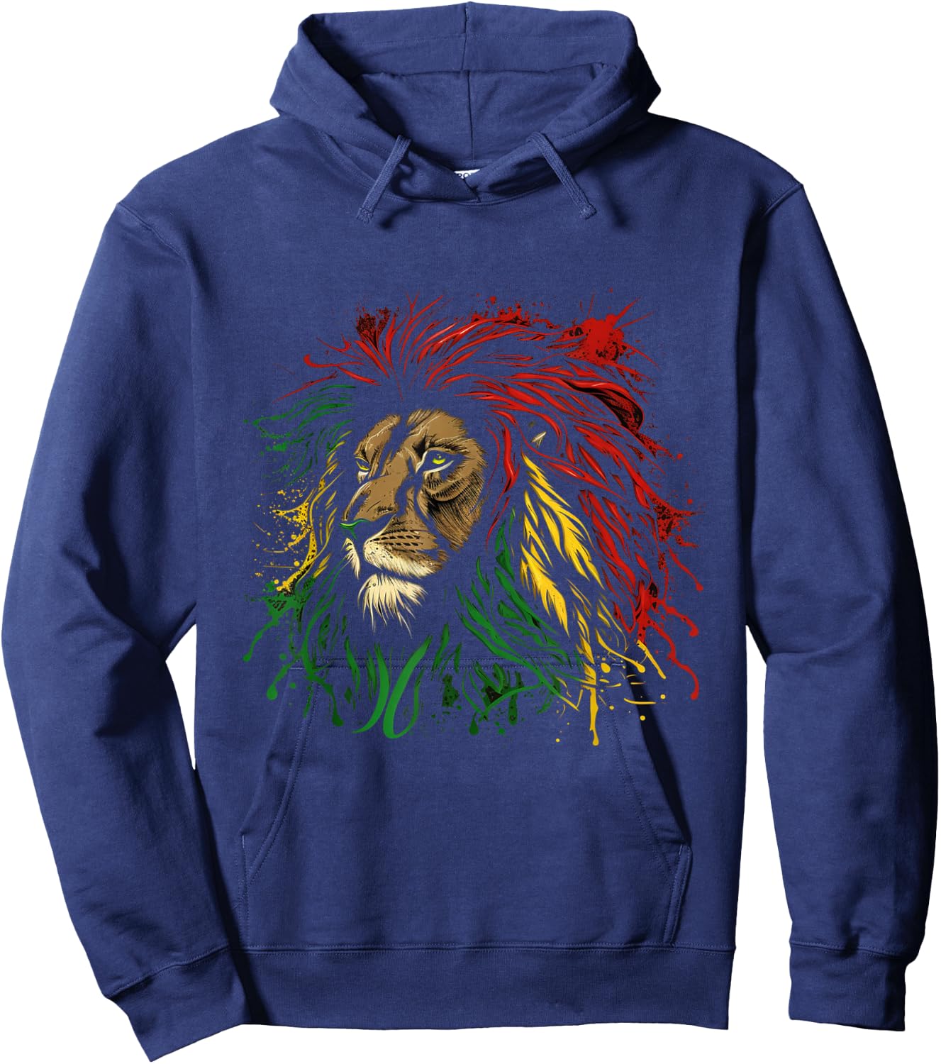 Rasta Reggae Lion Of Judah Jamaican Roots Rastafari Lion Hoodie - Hoodie | Navy