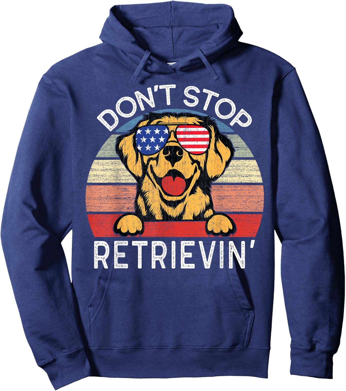 Don't Stop Retrievin' Golden Retriever Dog Hoodie - Hoodie | Navy