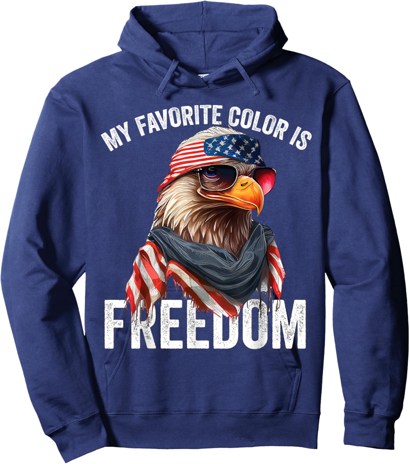 My Favorite Color Is Freedom Patriotic Eagle American Flag Kids Men Hoodie - Hoodie | Navy