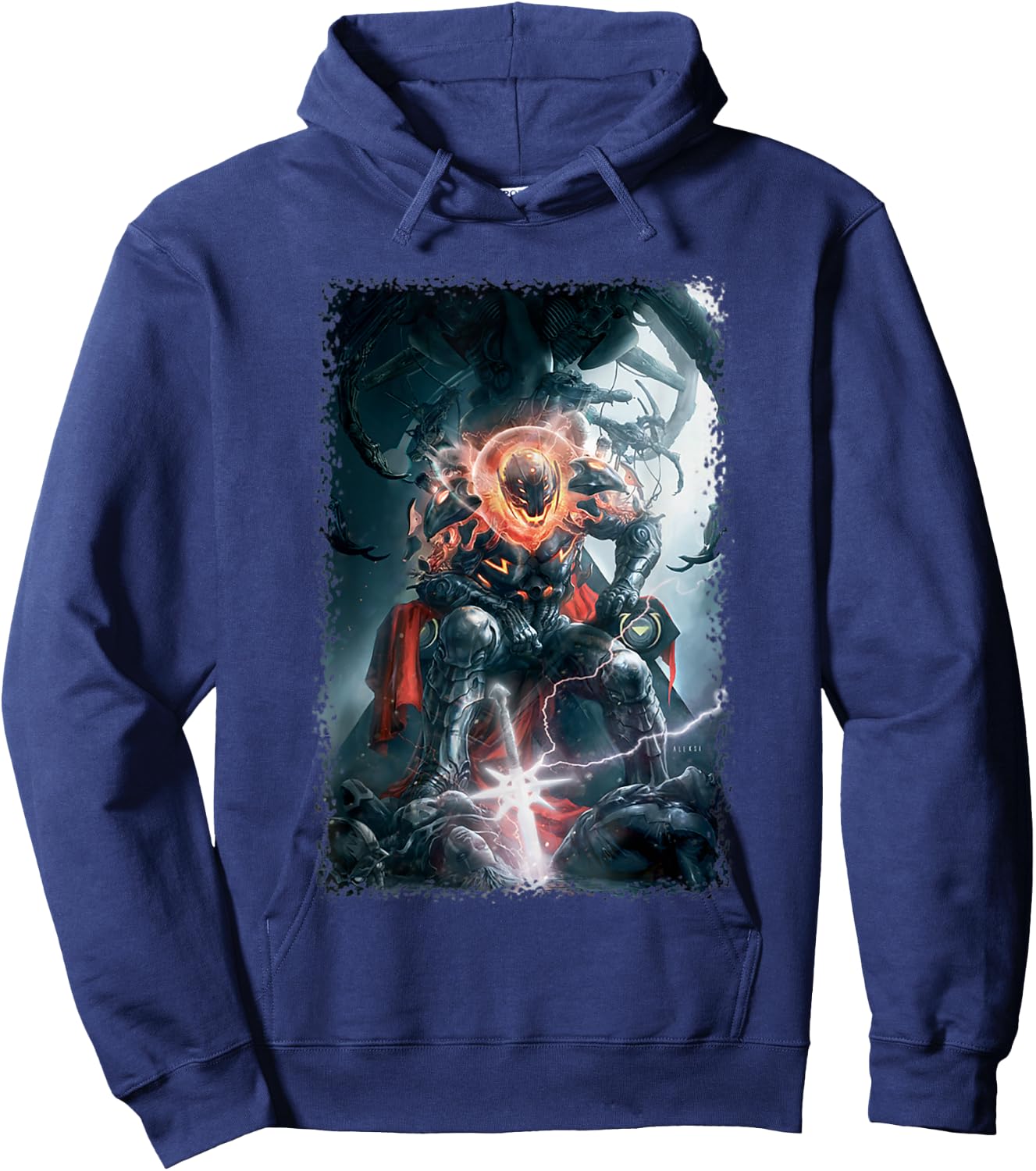 Marvel Comics Retro Classic Ultron Ruling Devastated World Hoodie - Hoodie | Navy
