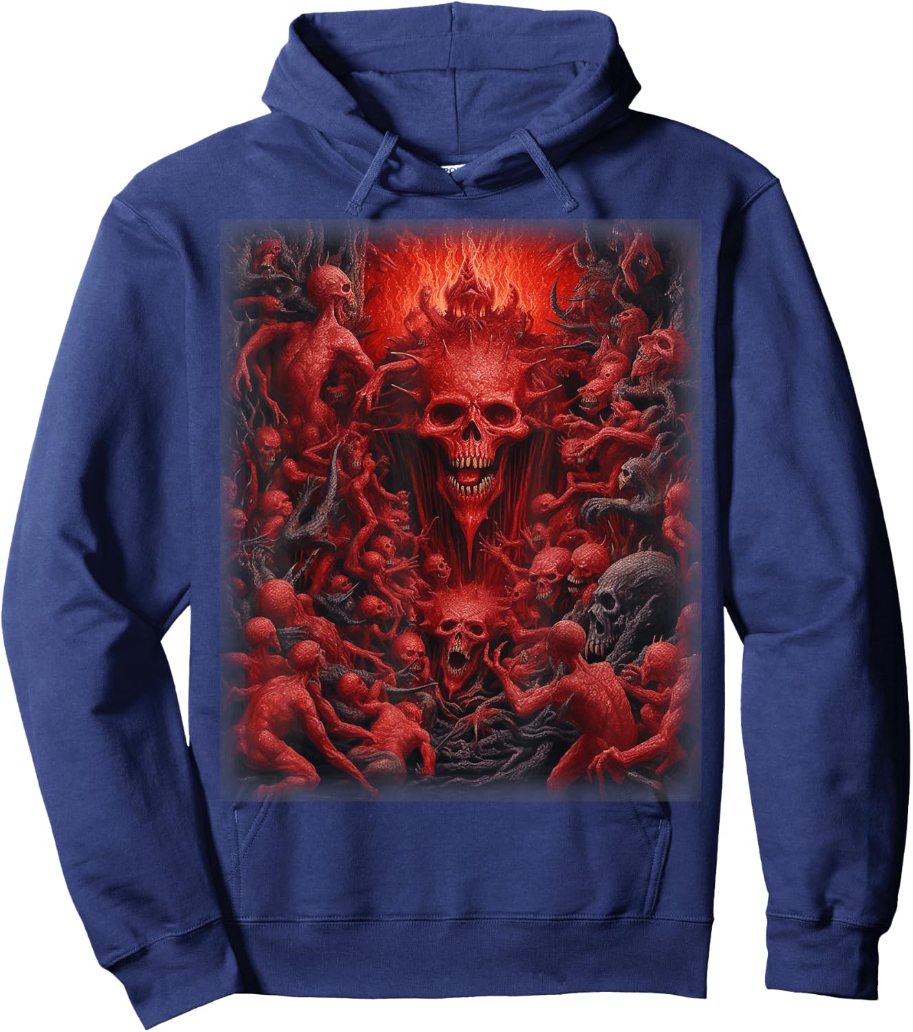 Visions of Hell | Satan Devils Demons Monster Skeleton Skull Hoodie - Hoodie | Navy
