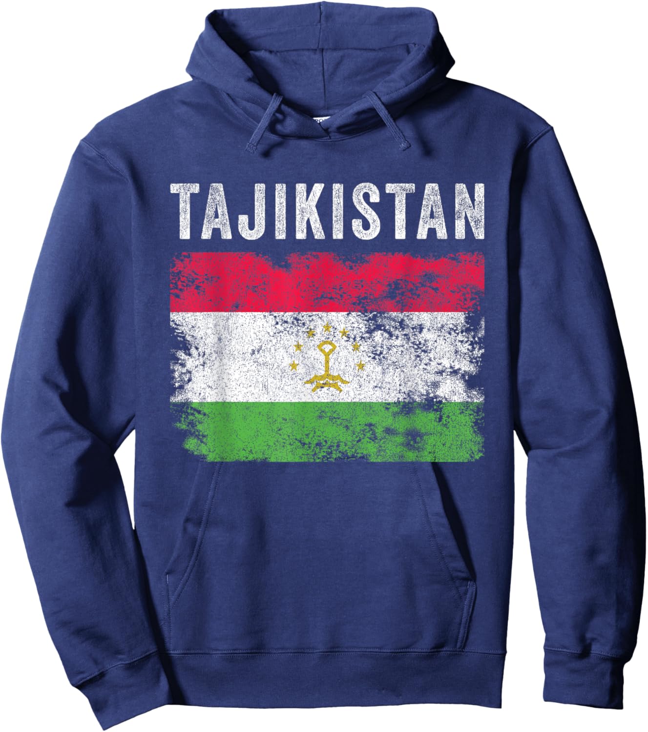 Tajikistan Flag Distressed - Men Women - Tajikistani Flag Hoodie - Hoodie | Navy