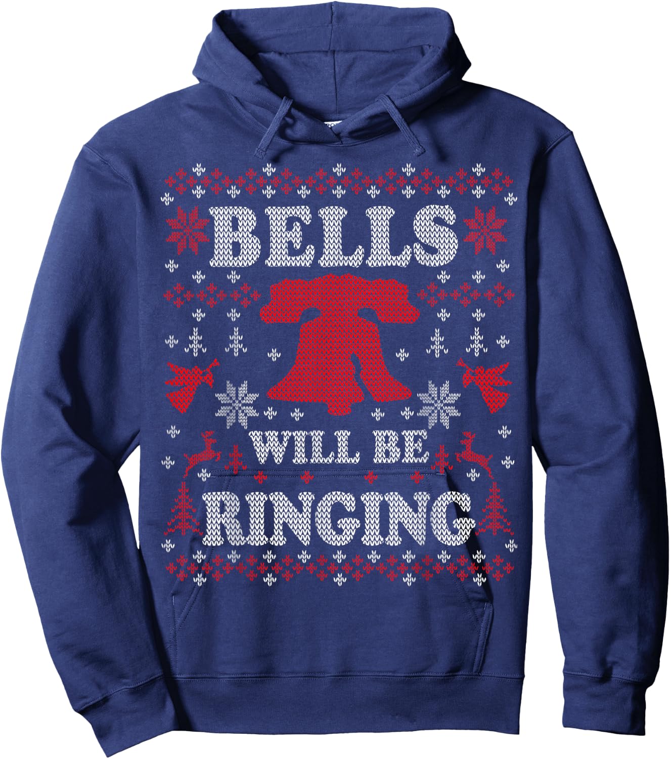 Liberty Bell Philadelphial Ring the Bell Ugly Christmas Hoodie - Hoodie | Navy