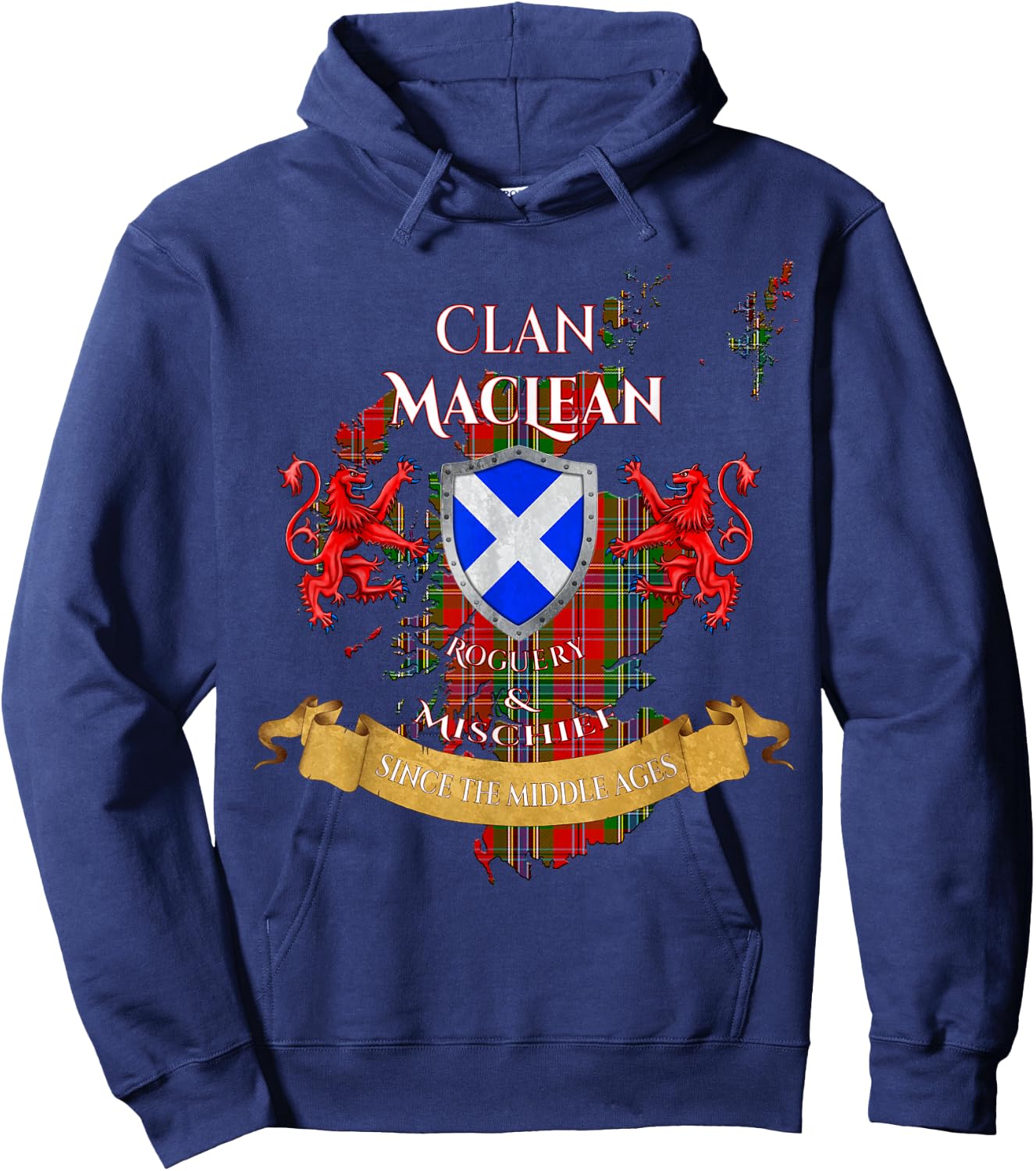 MacLean of Duart Scottish Family Clan Middle Ages Mischief Hoodie - Hoodie | Navy